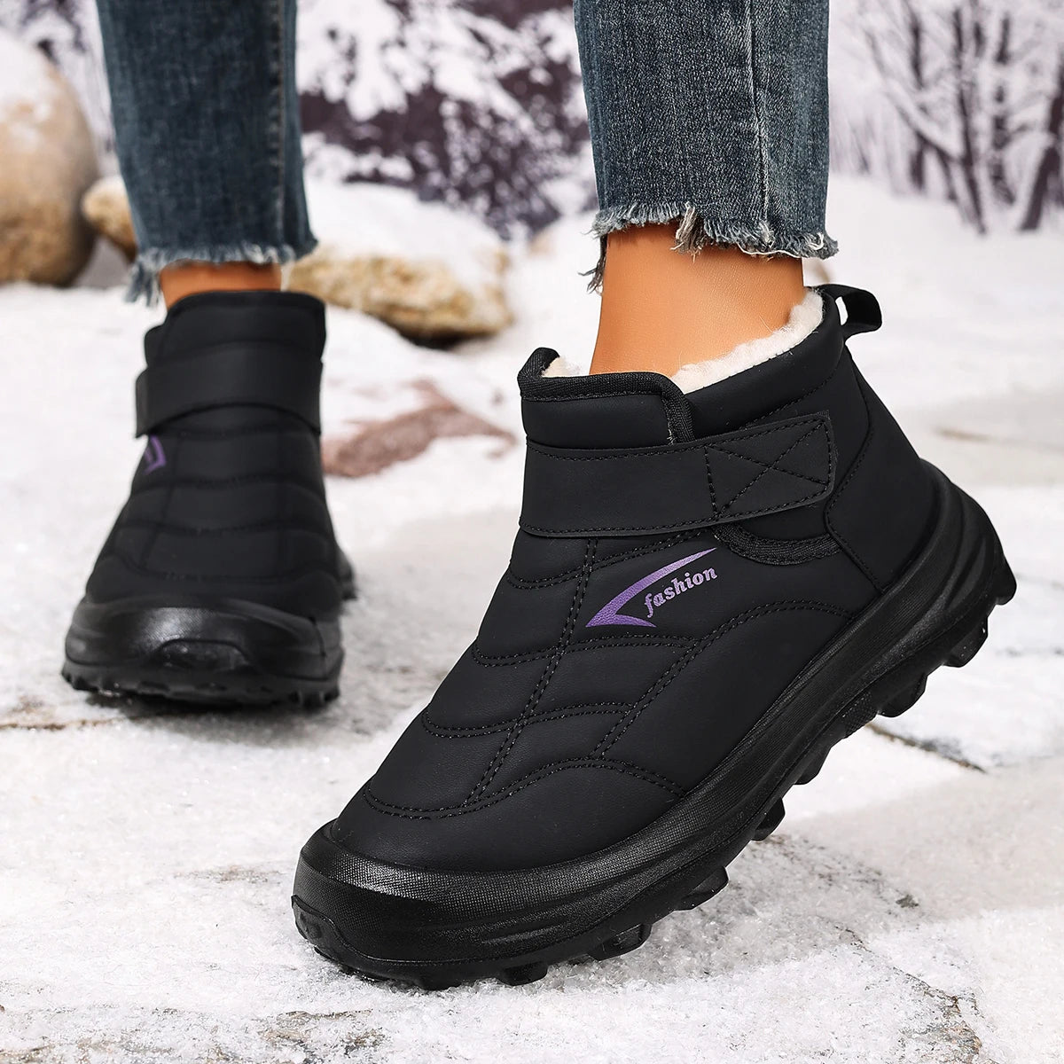 Women's cotton shoes for winter warm and comfortable casual/and versatile waterproof and anti-slip wear-resistant