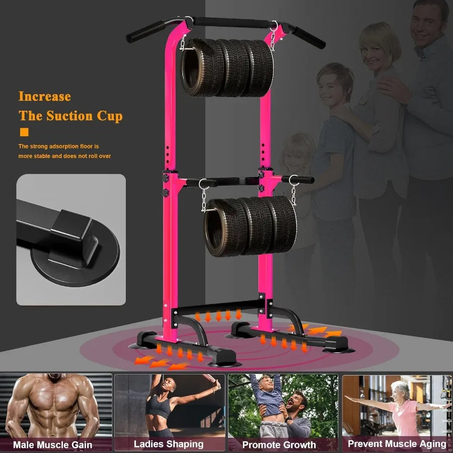 Power Tower Pull Up Dip Station Multi-Function Fitness Equipment/for Strength Training Adjustable Height Dip Stand for Home Gym