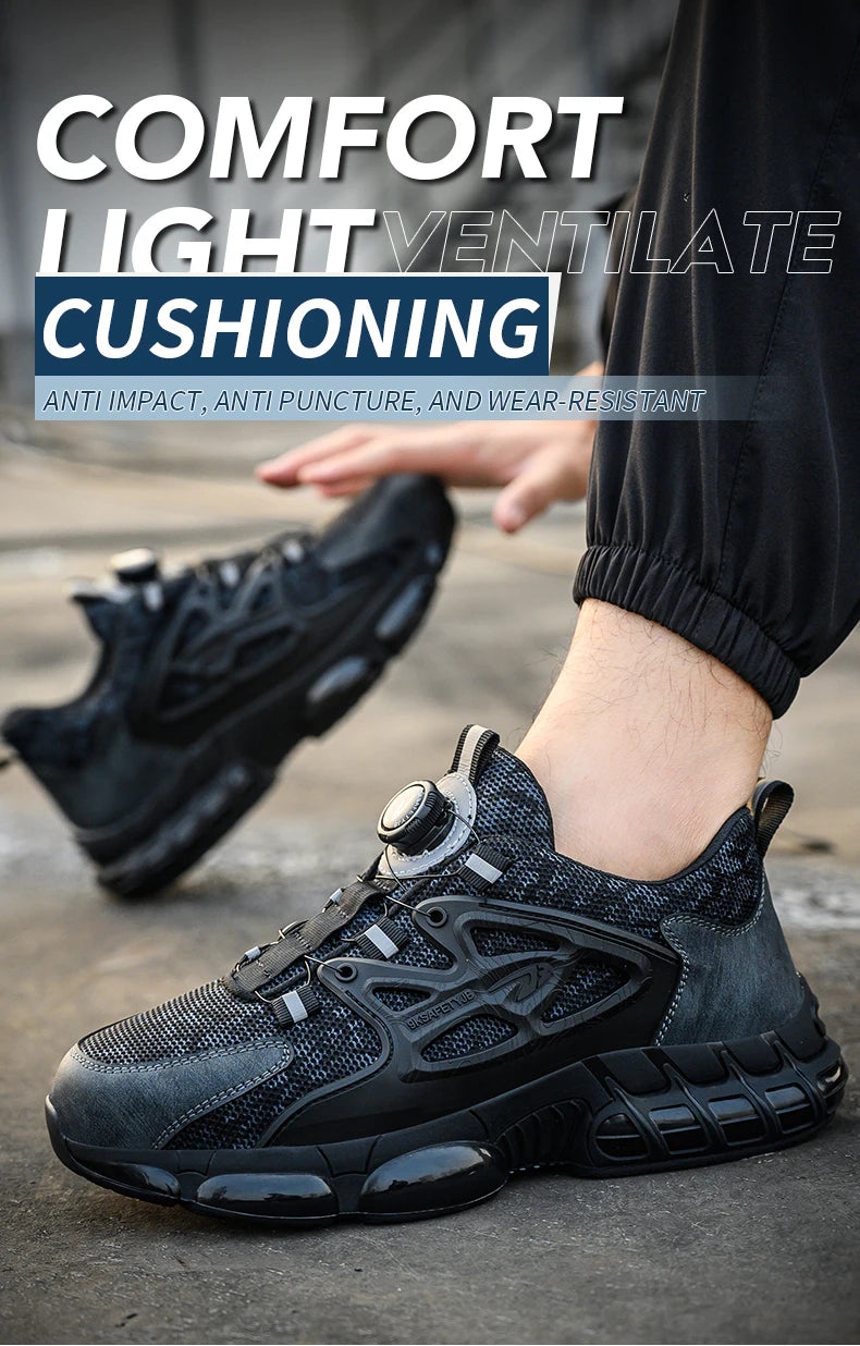 Work Safety Shoes Boots Women Steel Toe Cap Sport Sneakers/Puncture Proof Crash Proof Light Wear Resistant Industrial Shoes