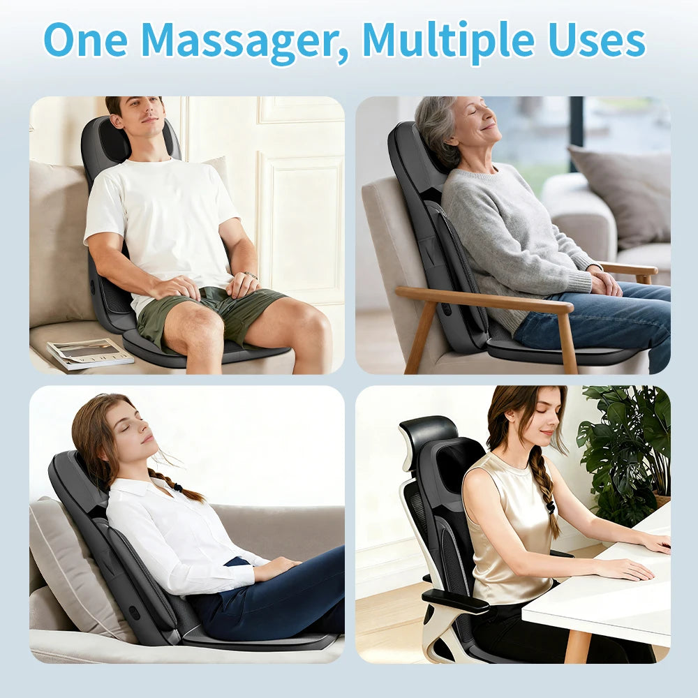 Shiatsu Neck Back Massager with Heat Adjustable Massage Chair Pad/Back Support Massage Seat Cushion for Full Body Massager
