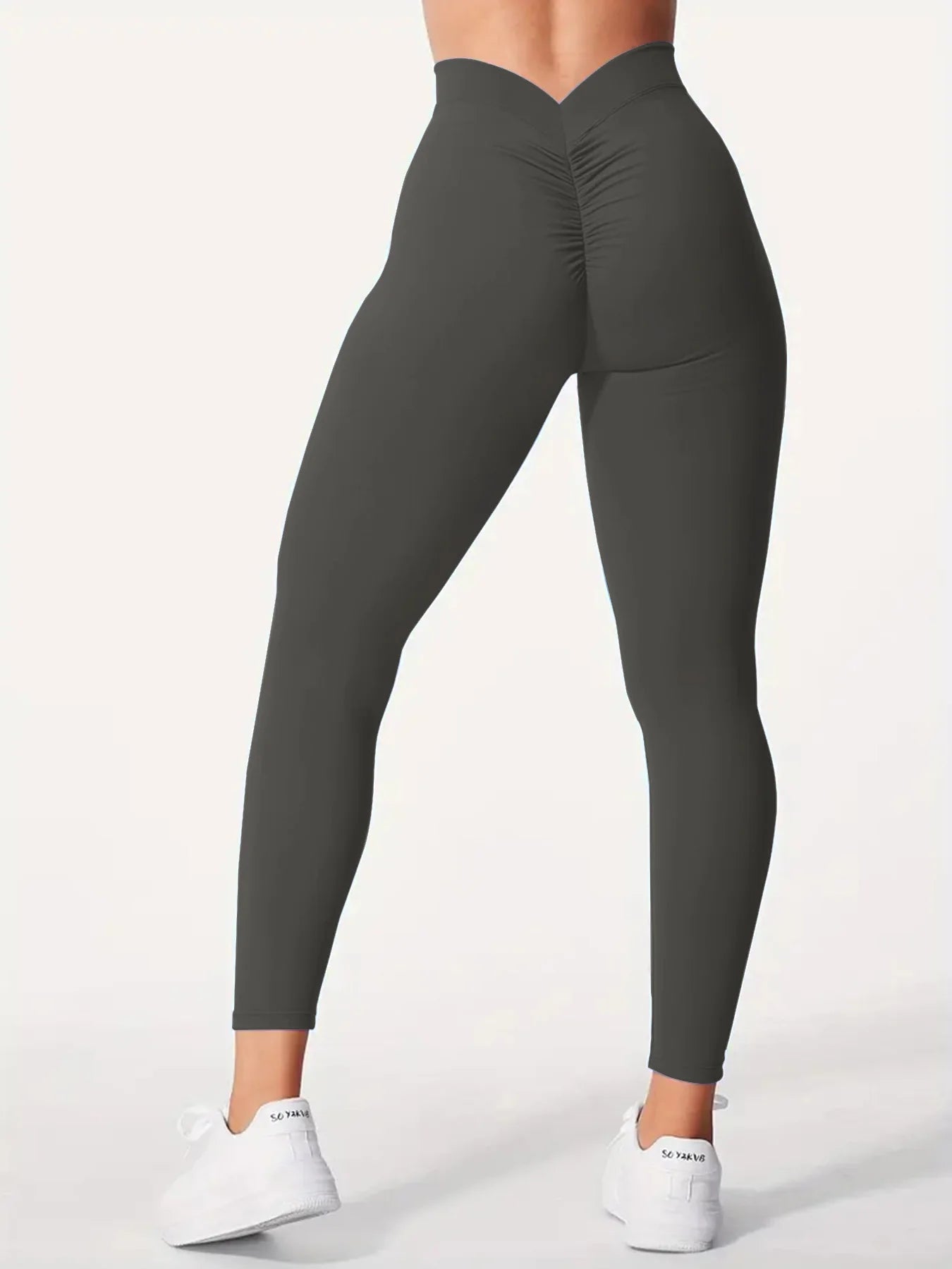 Women's Sports Leggings Cross-Over Yoga Trousers/with High-Waist Stretch V-Shaped Tight-Fitting Leggings