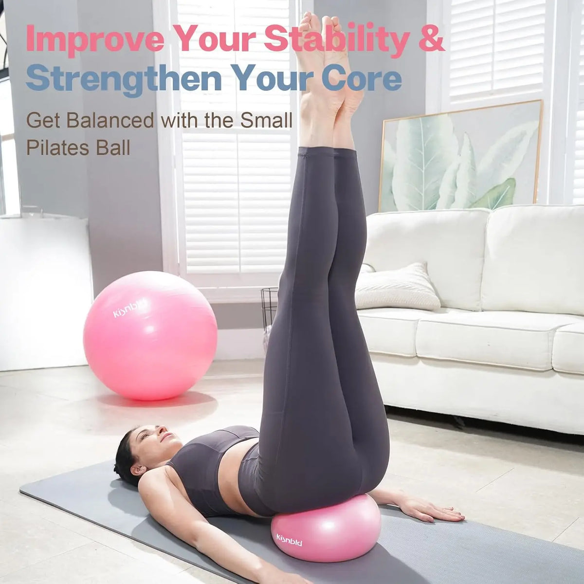 Small Exercise Ball 9 Inch Mini Pilates Ball Anti Burst and Slip Resistant/Mini Yoga Ball for Stability Fitness Physical Therapy Stretching & Core Ball