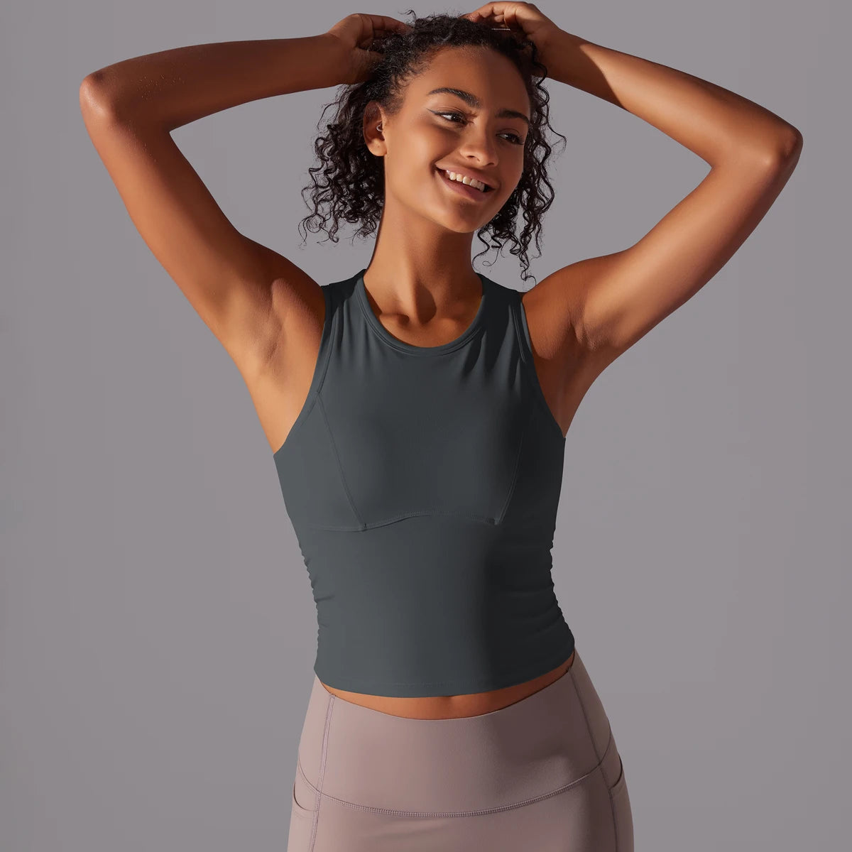 Sleeveless Yoga Vest Slim Sportswear  Stretchy Slim Sports Bra/Breathable Pleated Tank Top Quick Dry Fitness Wear Sexy Slim Top