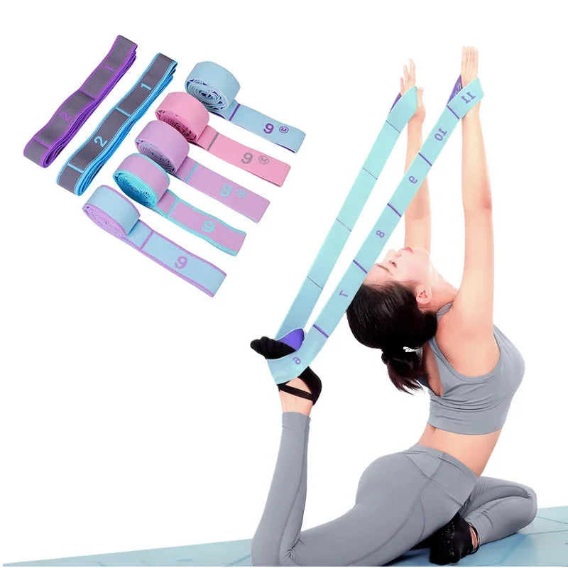 Multi-Section Elastic Yoga Resistance Bands Adult Child Dance Training/Gym Home Pilates Exercise Pull Strap Belt Fitness Sport