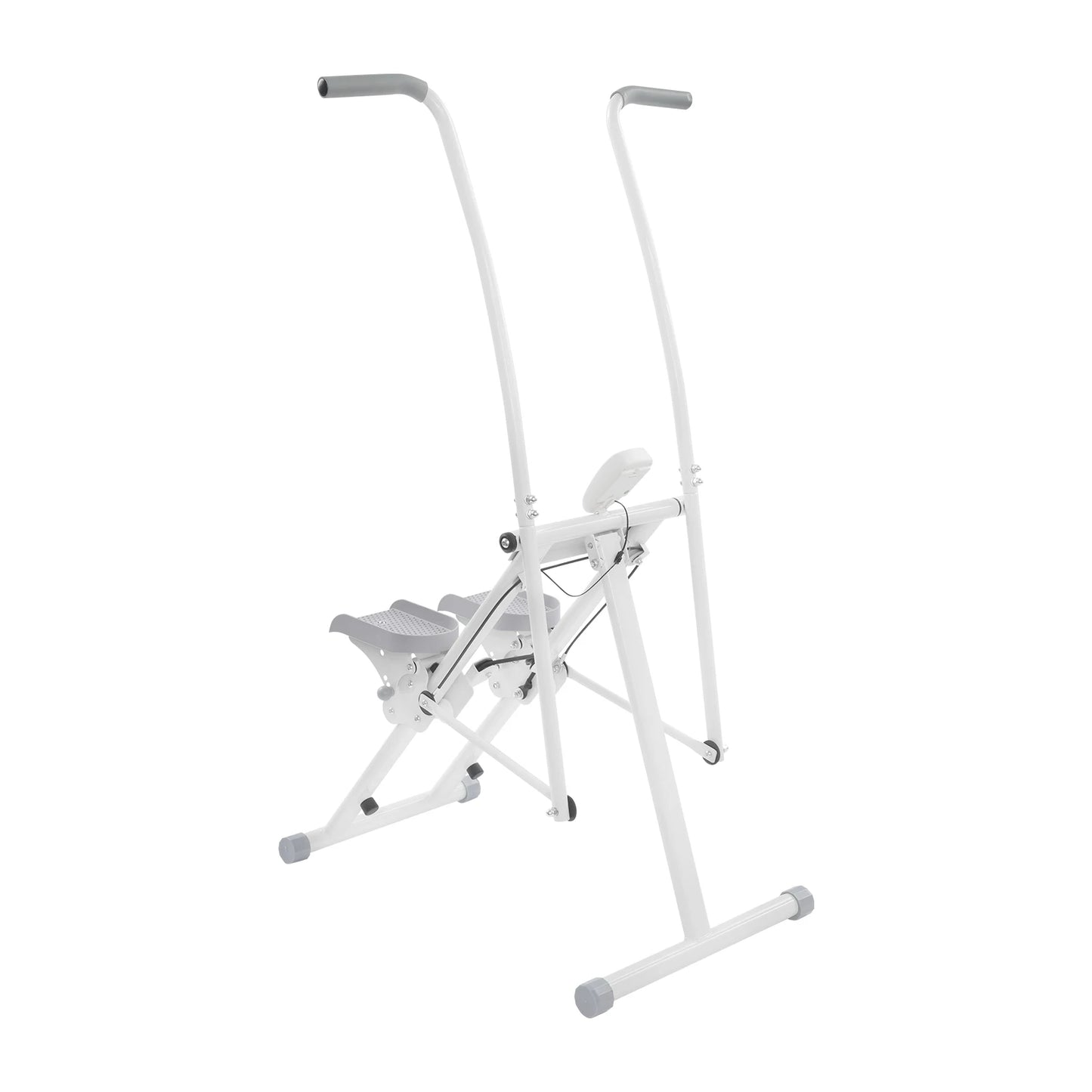 Compact Stair Stepper Machine for Home Full Body Workout Climber/with Digital Monitor Space Saving Exercise Equipment (White)