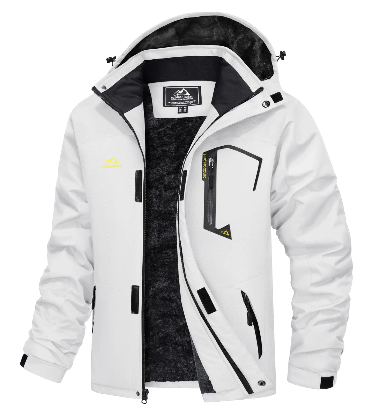Men's Water-Resistant Ski Jacket Winter Fleece Lined/Snow Coat Warm Windproof Outdoor Jacket
