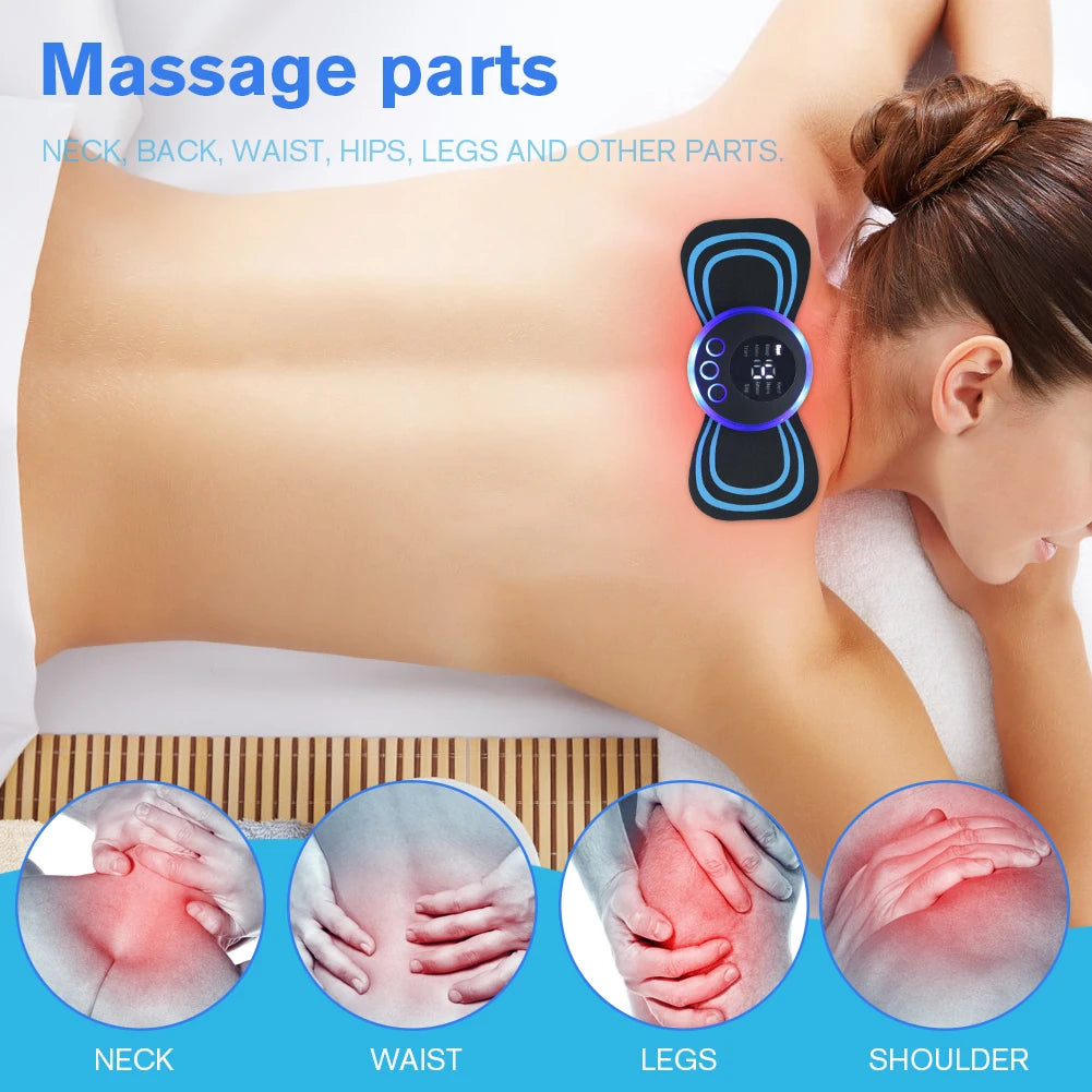 EMS Electric Pulse Neck Massager Cervical Massage Patch/8 Mode LCD Display Neck Stretcher Back Muscle Relief Pain