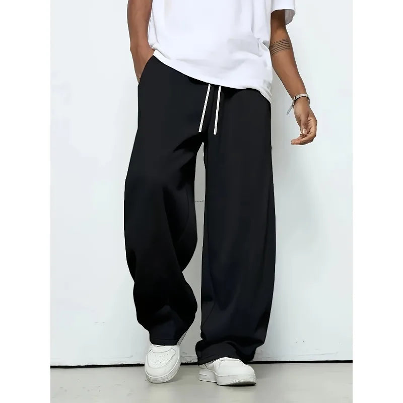 Super handsome men's straight leg pants made of pure cotton/for casual wear suitable for men in autumn and winter