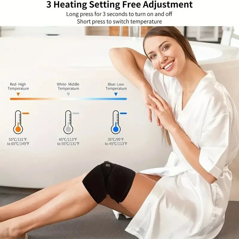Electric Knee Heating Pad Heated Knee Brace Support/for Arthritis Joint Old Cold Leg Knee Warmer
