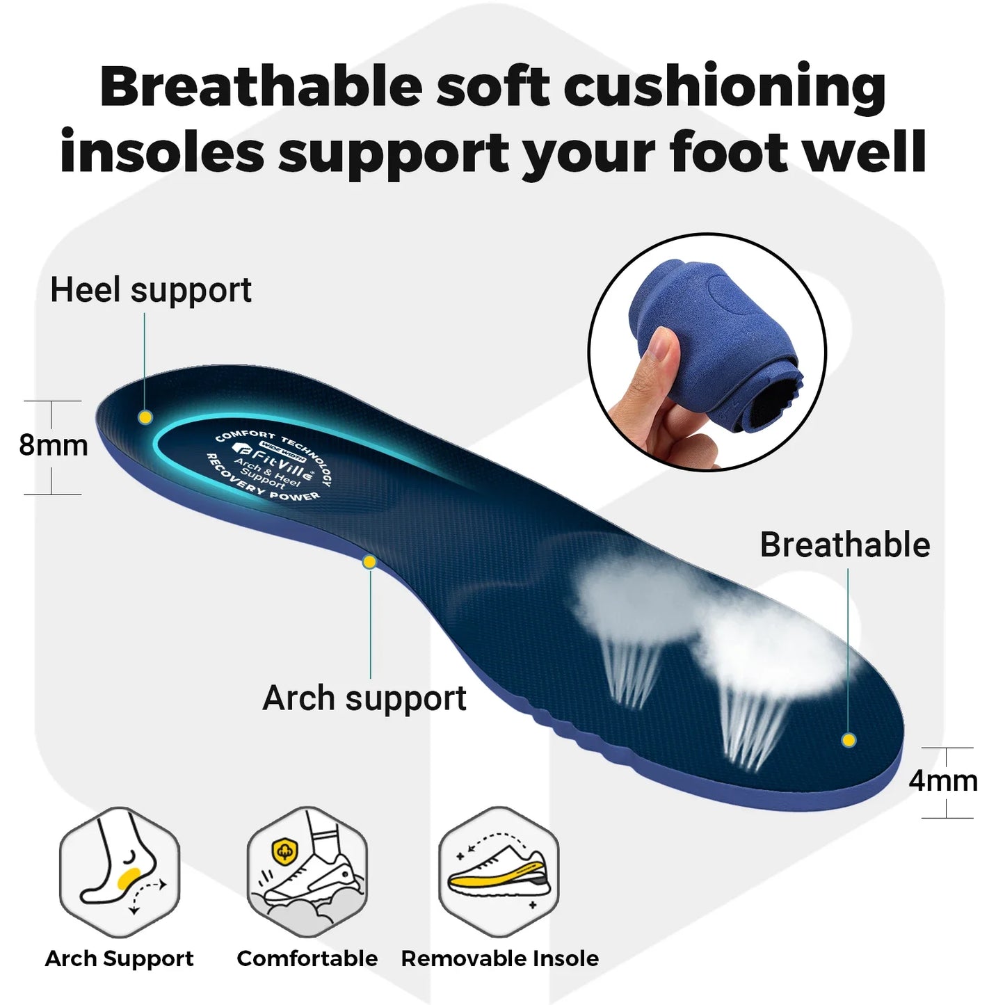 Men's Running Shoes Wide Toe 2E Lightweight Non-Slip Walking/Sport Shoe Cushioning Slip-On Comfortable Breathable Sneakers