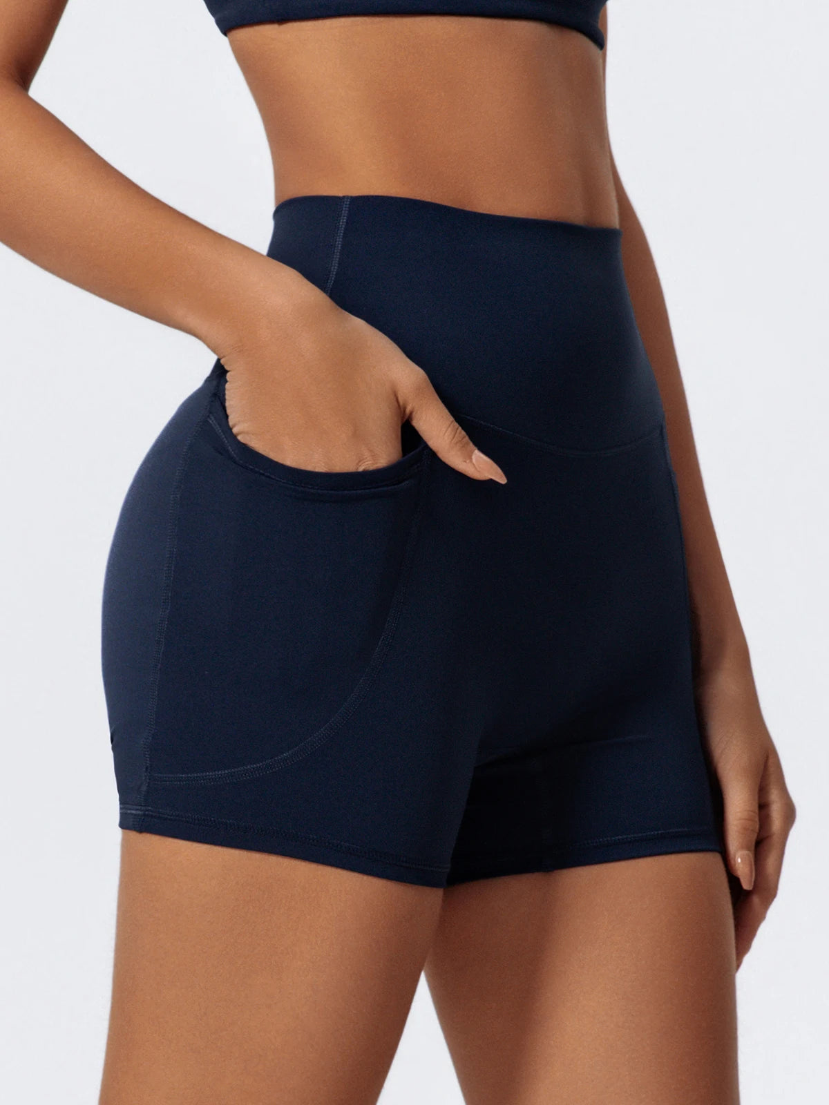 Hearuisavy Women Summer High Waist Shorts with Pockets/Quick Dry Yoga Cycling Gym Workout Sports Bottoms