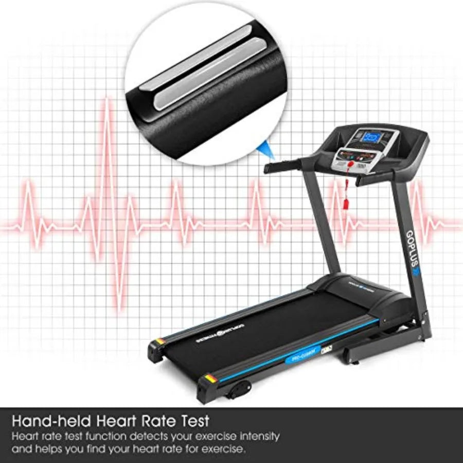 2.25HP Electric Folding Treadmill with Incline, Walking Running Jogging/Fitness Machine with Blue Backlit LCD Display for Home