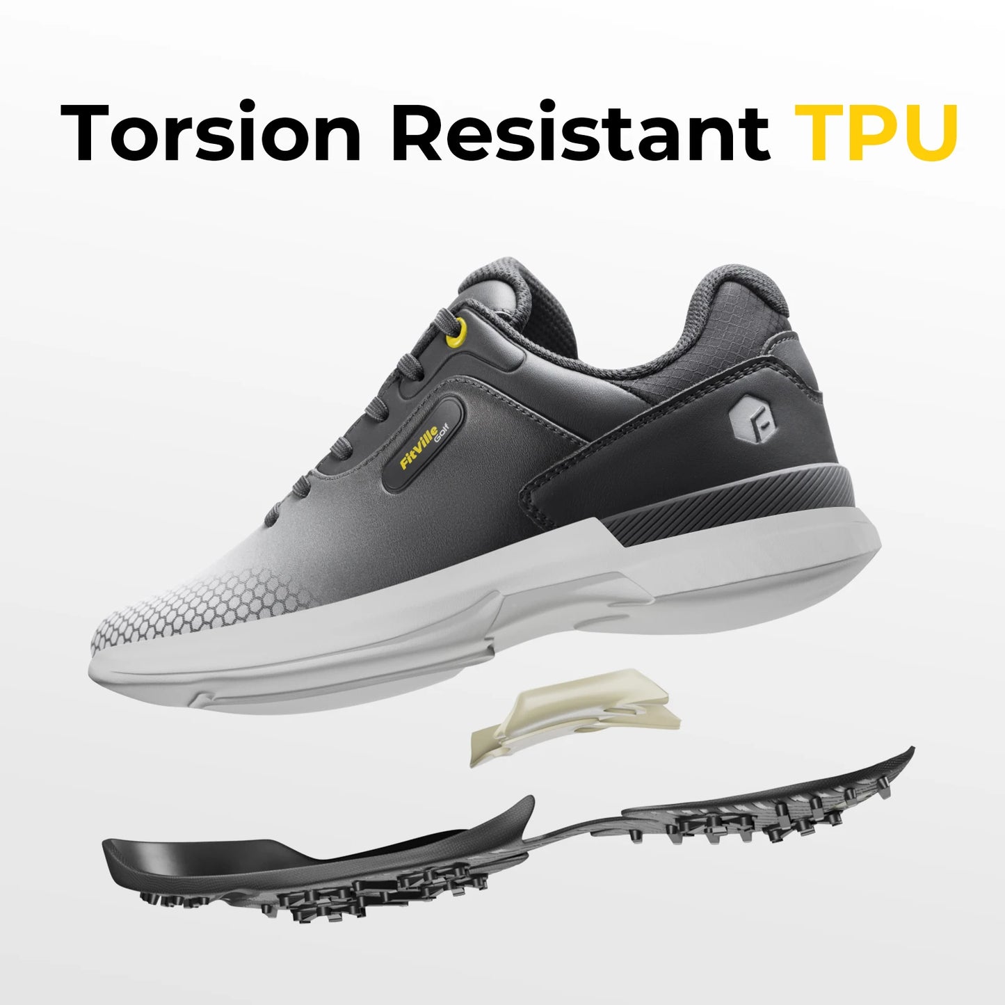 FitVille Wide Men's Golf Shoes Non-Slip Wear-Resistant Comfortable/Pickleball Sports Shoes Suitable for Swollen Feet