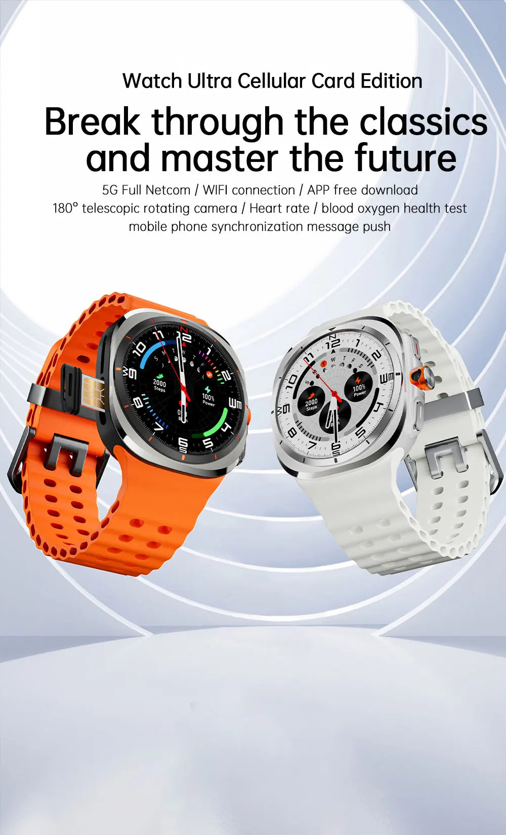 Watch7 Ultra Smart Watch Video Call Smartwatch 4G/5G Sim Card/GPS WIFI Rotary Camera Global Calling Google map Watch