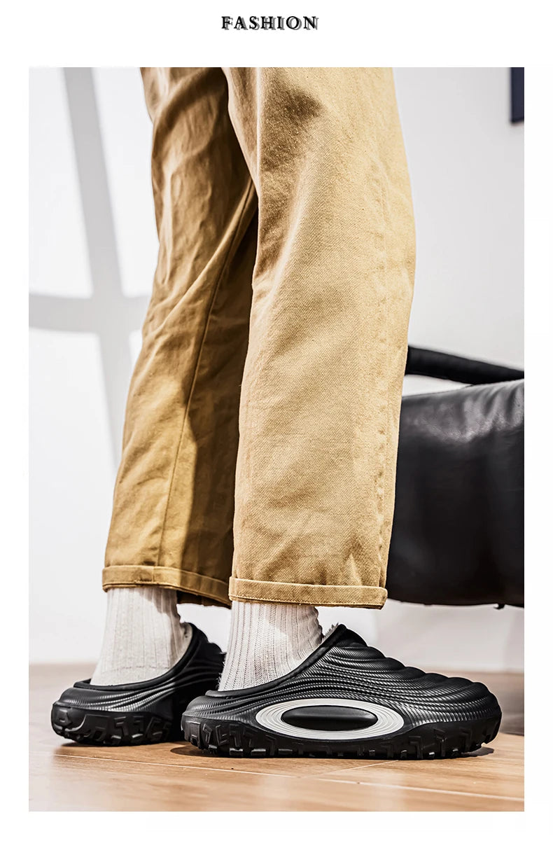 New Fashion Cotton Men's Slippers Winter Warm Plush Men Slides/Waterproof Men Indoor Outdoor Men's Warm Shoes