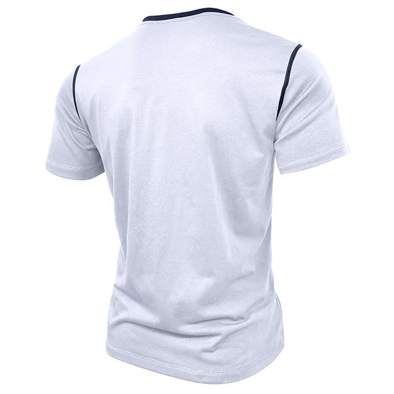 Men s Lightweight V-Neck T-Shirts Breathable  Fit Solid Color/Short Sleeve Casual Tops Summer Fashion Tee Shirt