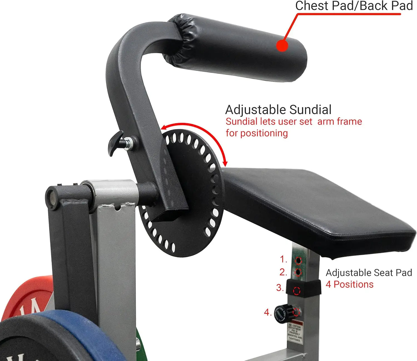 Fitness Ab Crunch and Back Machine Plate Loaded Up to 200 lbs/28 Adjustable Positions Core Stomach Muscle Workout