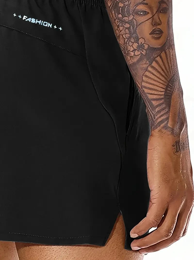 Men New Summer Beach New Models Solid Color Fashion/Leisure Comfortable Elastic Waist Double Pockets Cool Sports Shorts