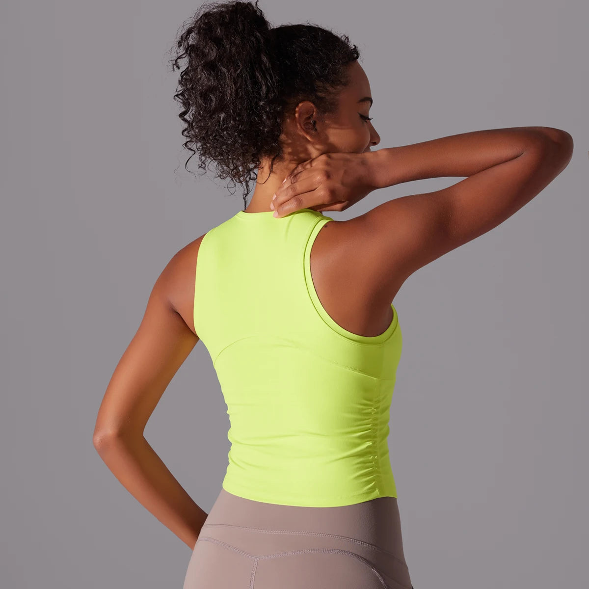 Sleeveless Yoga Vest Slim Sportswear  Stretchy Slim Sports Bra/Breathable Pleated Tank Top Quick Dry Fitness Wear Sexy Slim Top