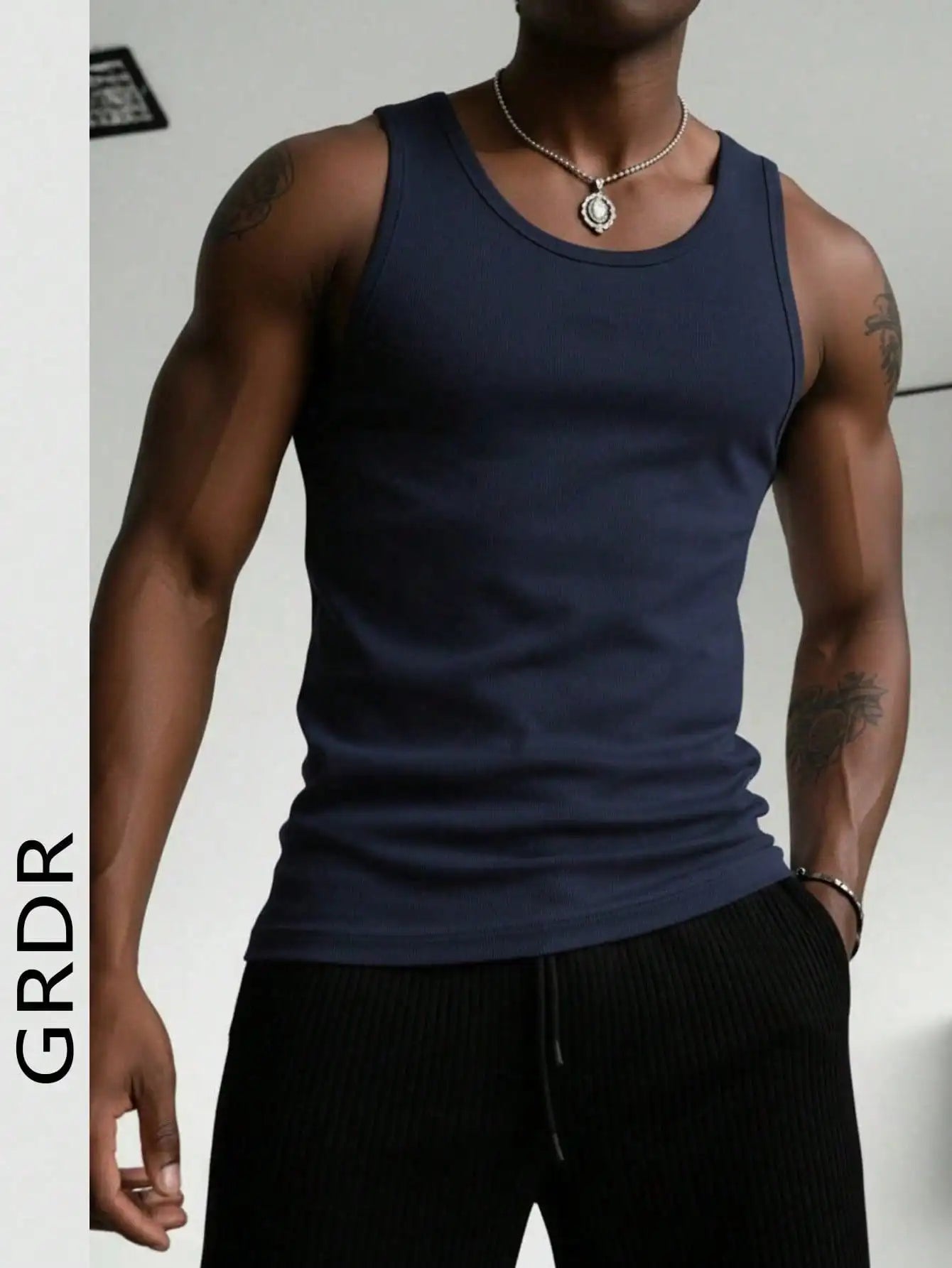 Men's Solid Color Tank Top Slim Fit U-Neck Sleeveless T-Shirt Basic/Casual Vest For Men Gym Workout Summer Streetwear Tops
