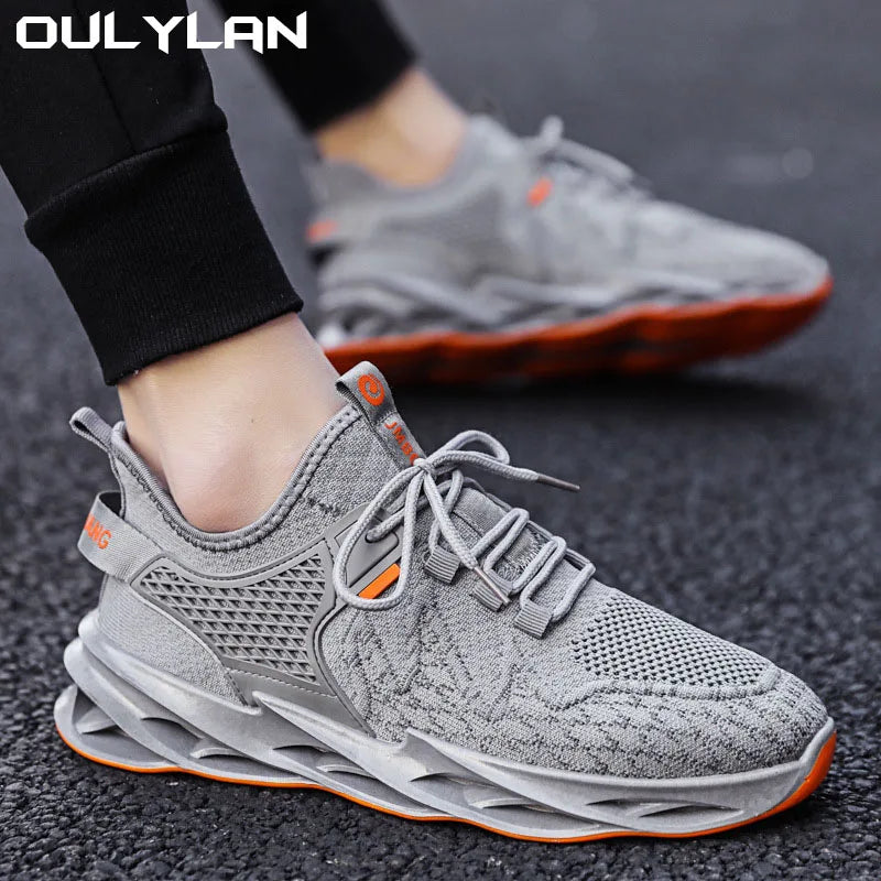 Oulylan Men's Casual Shoes Fashionable All-Matching Sneakers/Men's Shoes Flying Weaving Mesh Shoes