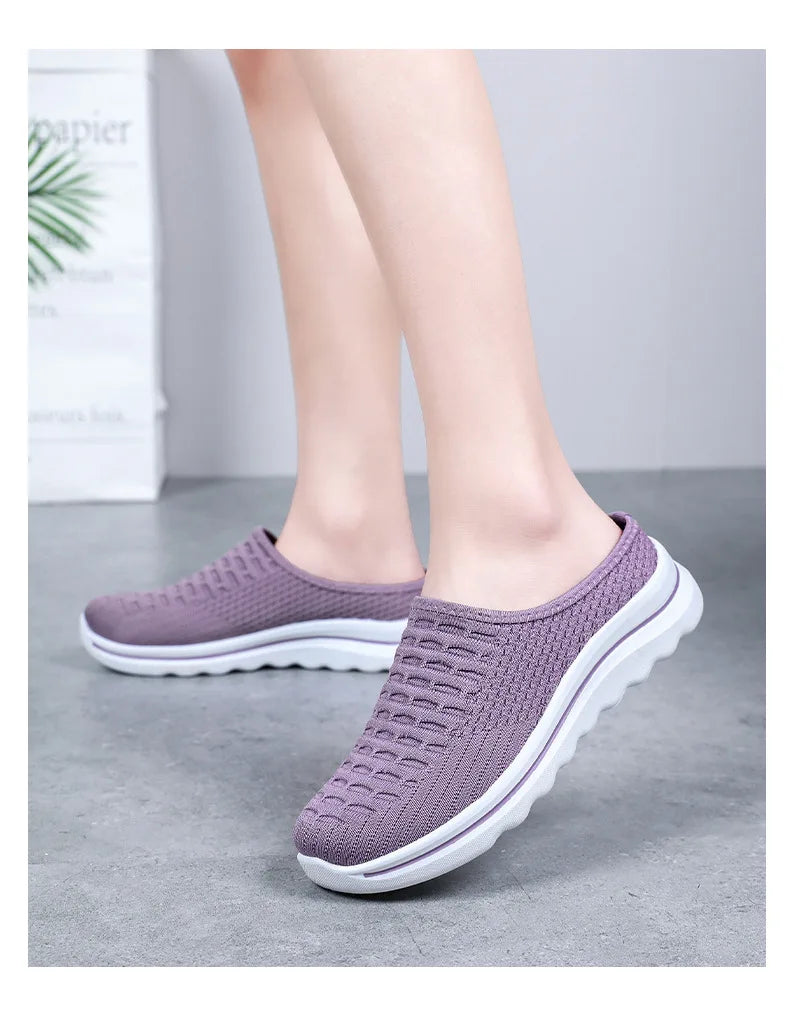 Women's Summer Breathable Commute Half Drag Shoes Soft Sole/Lightweight Slip On Casual Comfortable Odor-Resistant