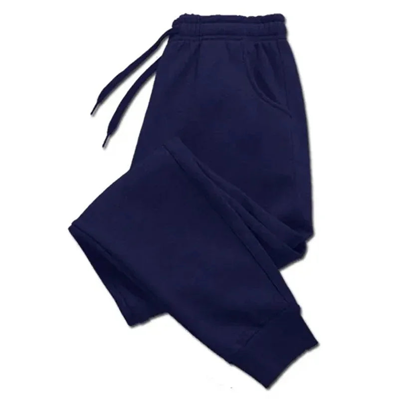 Men's Casual Pants Autumn Winter Fleece Sweatpants Men Running Jogger Sports/Gym Trousers Fashion Solid Color Workout Long Pants