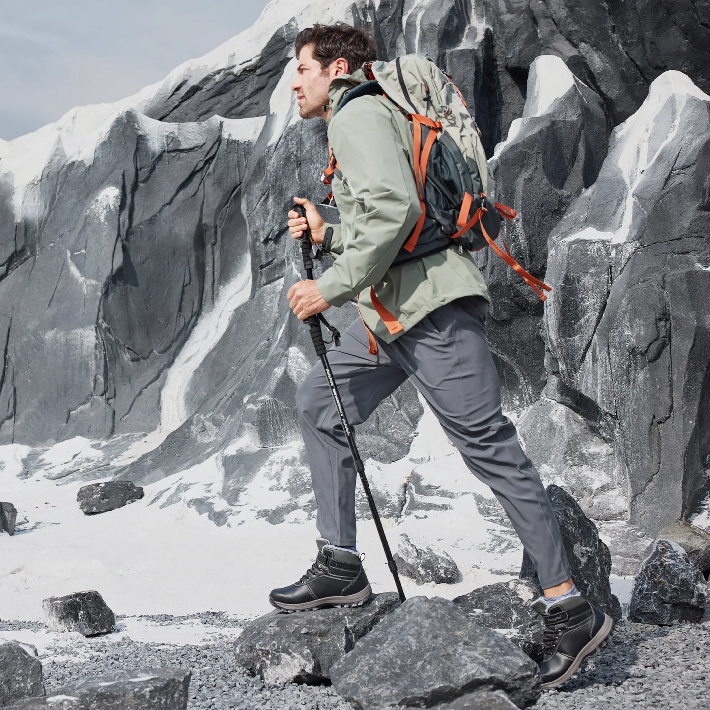 Fittington Snow Boots for Men Winter Boots Wide Fit -15℃ Cold-proof/Warm Thick Lined Outdoor Hiking Shoes Men's Winter Footwear