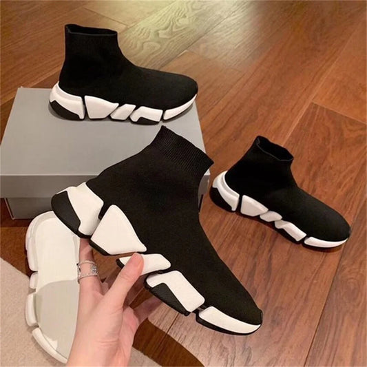 Hot Black High Top Men Socks Shoes Sneakers Breathable/Men Casual Sports Shoes Comfy Platform Sock Sneakers Men