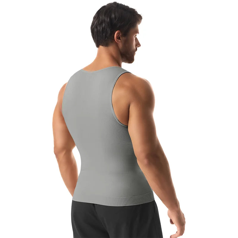 3 PCS Men Sleeveless Compression Vest Solid Slimming Body Shaper/Shirt Gym Workout T Shirt Tummy Control  Tank Tops