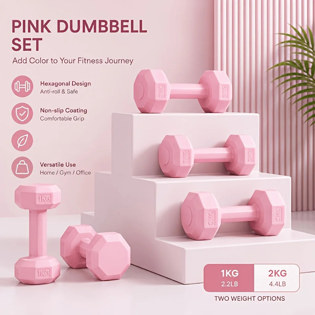 Women's Multifunctional Dumbbell Set Perfect for Home and Gym Workouts/Arm Training and Yoga Durable PP Material Mixed Colors