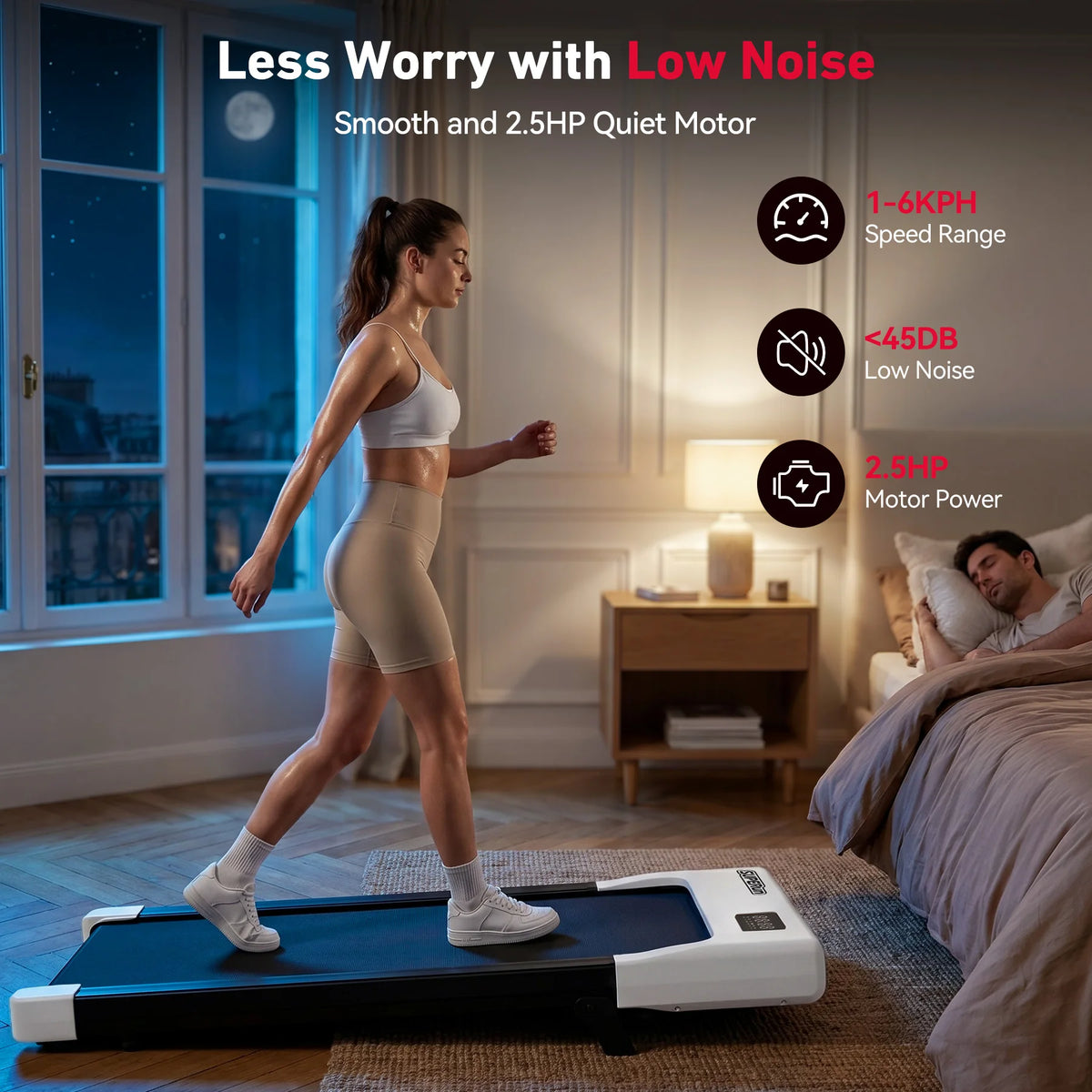 Walking Pad Under Desk Treadmill 2 in 1 Portable Treadmill/with Remote Control LED Display 2.5HP Walking pad for Home Gym