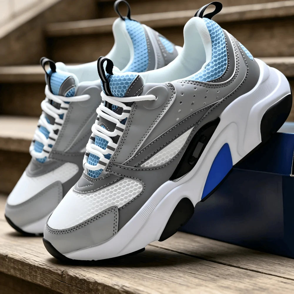 B22 Mesh Breathable Sneakers Shock Absorption Anti-Slip/Lightweight Low Cut Casual Sports Shoes for Men