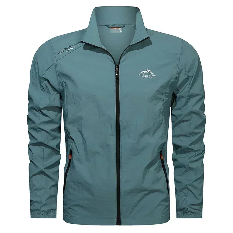 UPF100+ Men Summer Windbreaker Zip Pockets Uv Sun Protection Jackets/Breathable Ultra-light Clothes Outdoor Skin Thin Coats