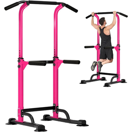 Power Tower Pull Up Dip Station Multi-Function Fitness Equipment/for Strength Training Adjustable Height Dip Stand for Home Gym