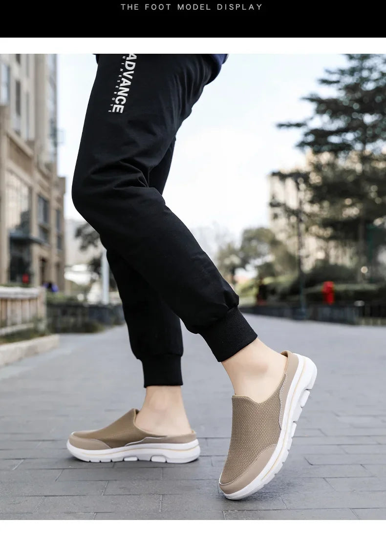 Men Slippers Summer Breathable Home Indoor Slippers Men Thick/Bottom Slides Fashion Couple Walking Shoes Plus Size 39-48