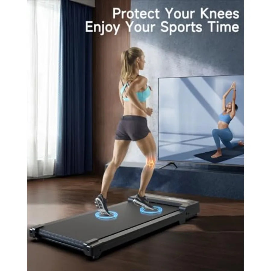 Walking Pad Treadmill for Home Office Use Portable Mini Compact/Under Desk Treadmill in Black Lightweight Slim Design