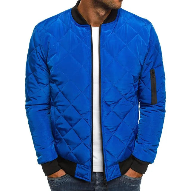 Winter New Jacket Men's Baseball Collar Mesh Pressed/Lightweight  Jacket Vintage Flight Casual Long Sleeve