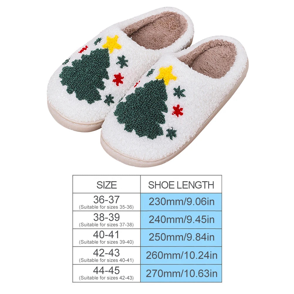 Christmas Slippers Female Home/Fluffy Flip flops Winter Women Indoor Slippers