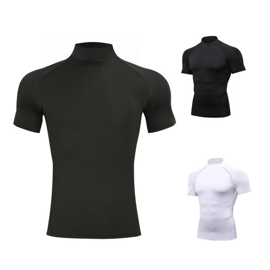 1pcs Men T-Shirts Running Shirt Boys Basketball Shirts/Men's Jersey Sportswear Jogging Quick Dry Mock Neck Fitness Tops