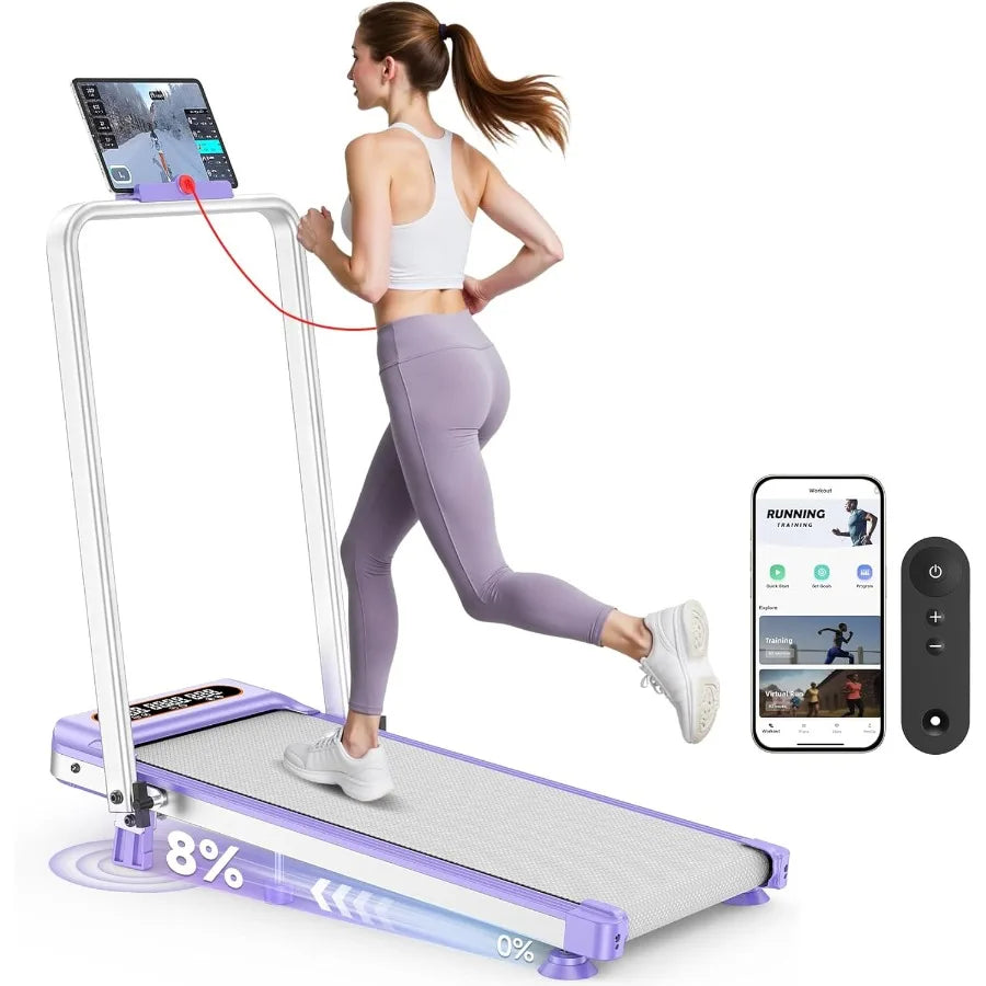 Portable Walking Pad Treadmill for Home Use with 10 Incline and 3.5HP Motor/Low Noise Design Foldable Fitness Equipment