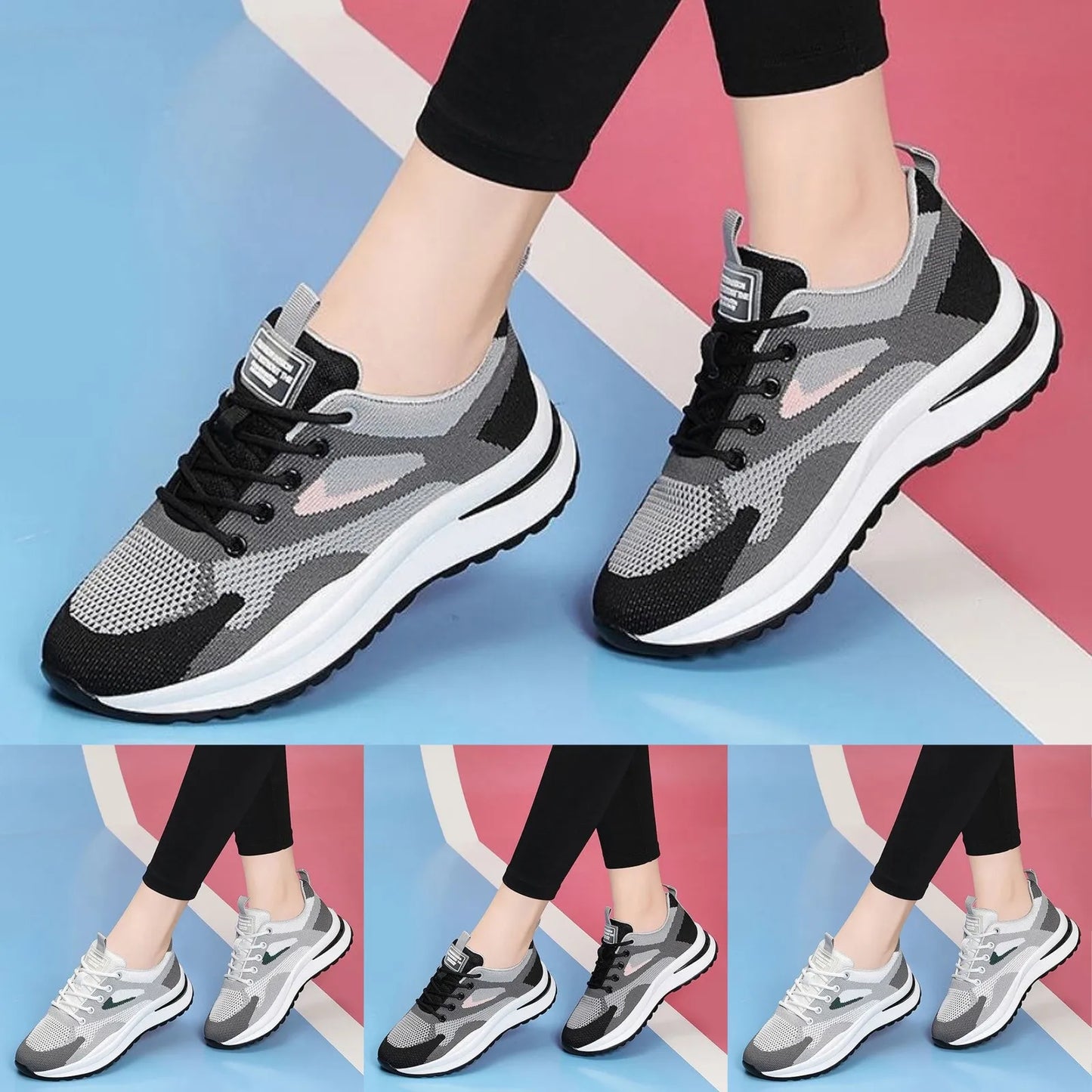 Sneakers For Girls Lightweight Sneakers Women's Fashion Running Shoes/Mesh Breathable And Women's Sports Shoes