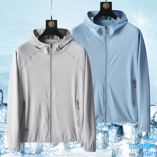 UPF50+ Summer UV Protection Hoodie Unisex Breathable Ice Silk/Outdoor Sports Couple's Beach Street Style Lightweight Jacket