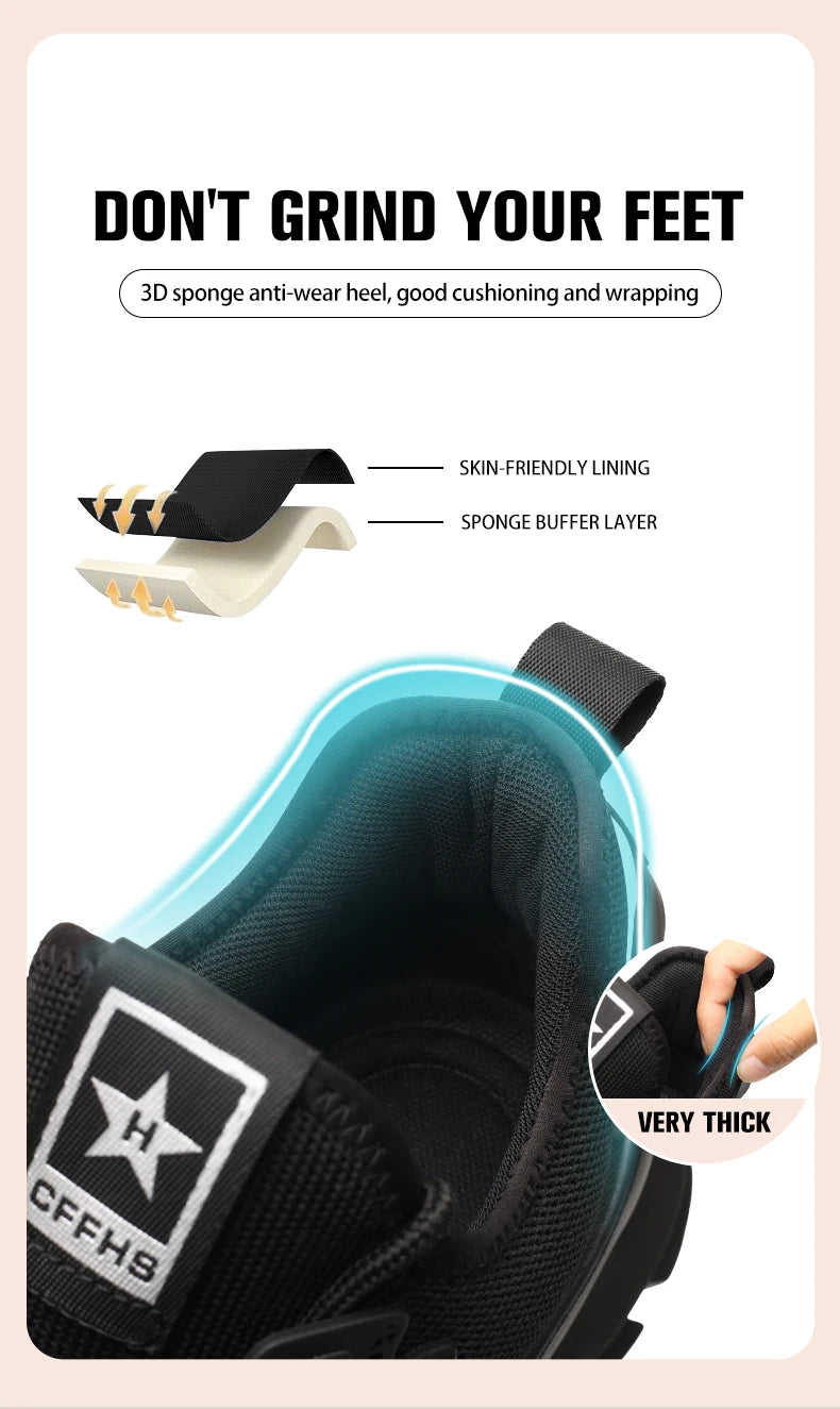 Soft-soled, comfortable anti-smash/anti-puncture and breathable safety shoes