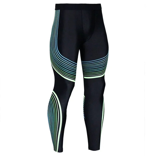 Compression Pants Men Running Tights Fitness Sport Leggings Pants/Gym Training Joggers Fitness Athletic Striped Skinny