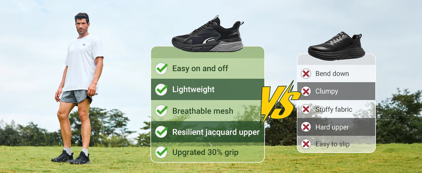 FitVille Comfortable Extra Wide Walking Shoes for Men/Lightweight Men[s Walking Shoes Wide Width Non Slip Cushioned