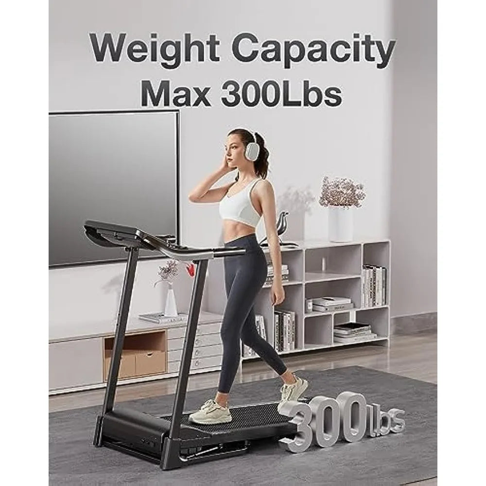 UMAY Fitness Home Folding Incline Treadmill/with Pulse Sensors, 3.0 HP Quiet Brushless