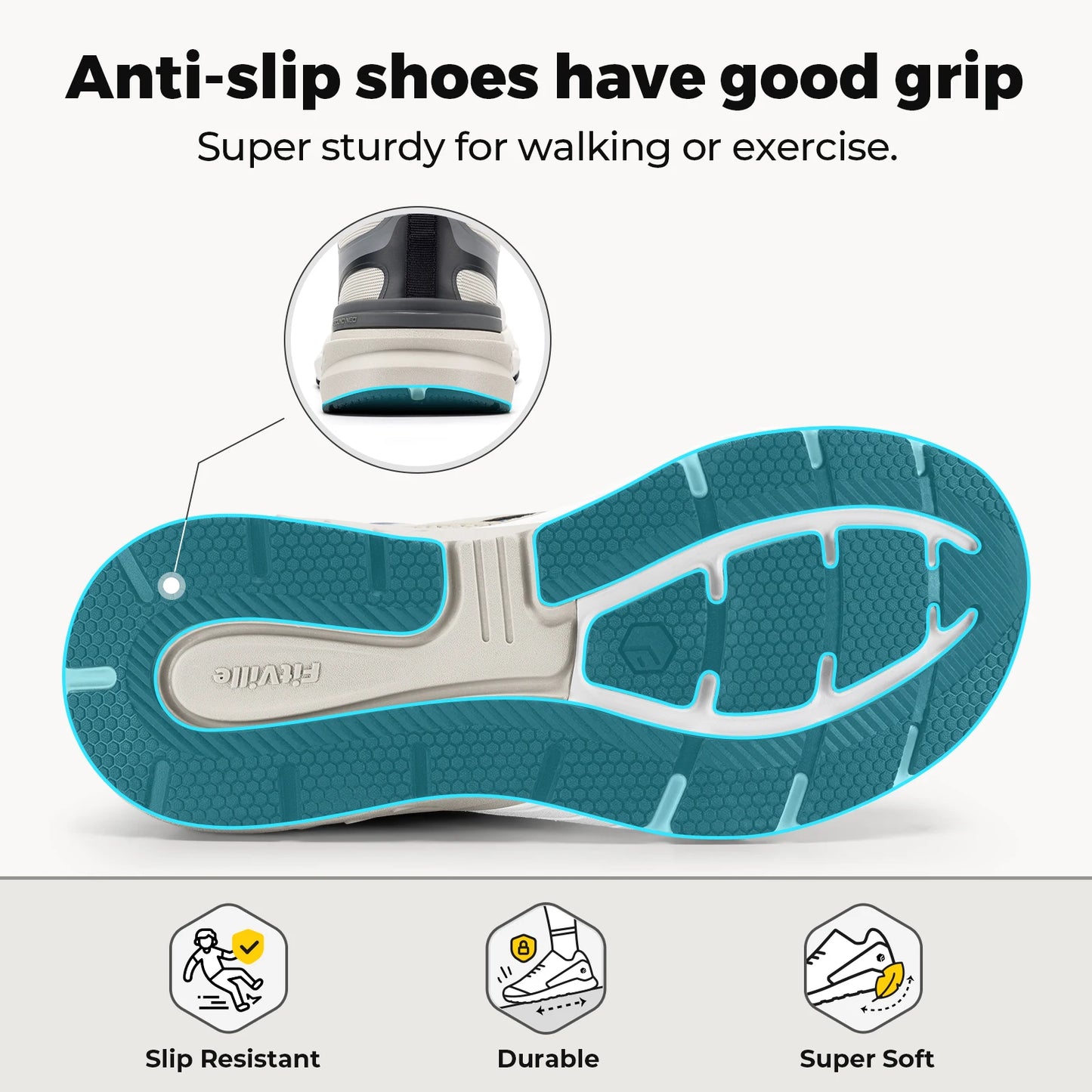 FitVille Comfortable Extra Wide Walking Shoes for Men/Lightweight Men[s Walking Shoes Wide Width Non Slip Cushioned