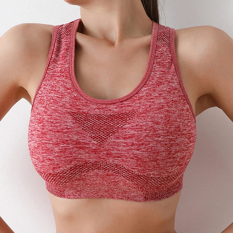 Women Sports Bras Yoga Top Vest High Shockproof Quick-drying Yoga/Gym Running Fitness Underwear Ladies Seamless Sportswear