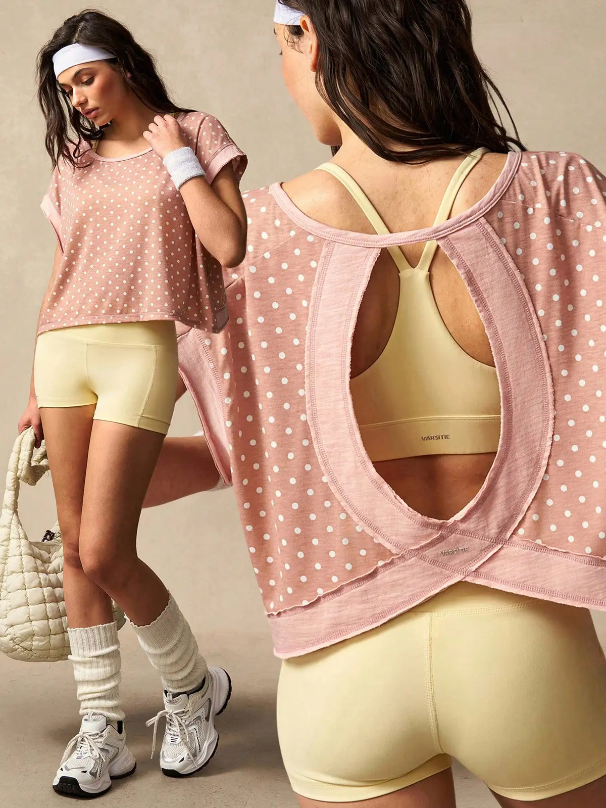 Women Striped Open Back Workout/Top Gym Crop Top Summer Active Wear Shirts